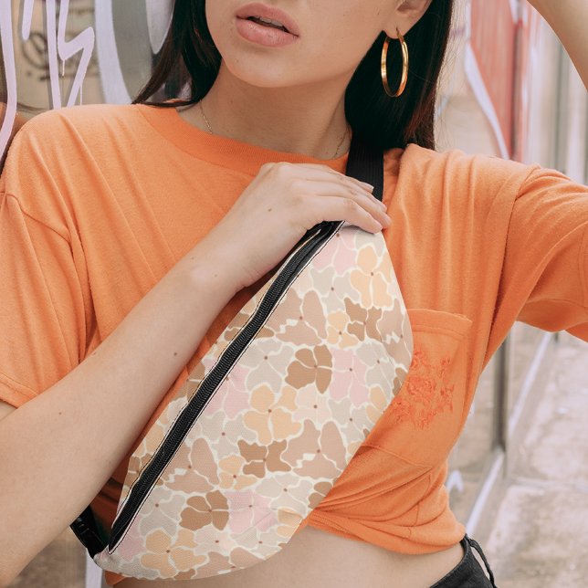 Modernes, pastellrosa, orangefarbenes Muster Bauchtasche (Von Creator hochgeladen)