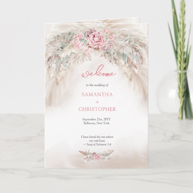 Modernes Pastellrosa-Rosa-Pampelmuse Programm (Vorderseite)