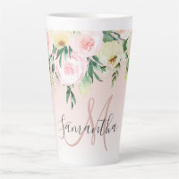 Modernes Pastellrosa und Blume mit Namen