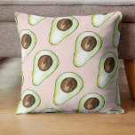 Modernes pastellrosa und grünes Avocado-Muster Kissen<br><div class="desc">Modernes pastellrosa und grünes Avocado-Muster</div>