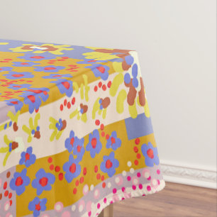 Modernes Patchwork Daisy Blume auf Periwinkle Tischdecke