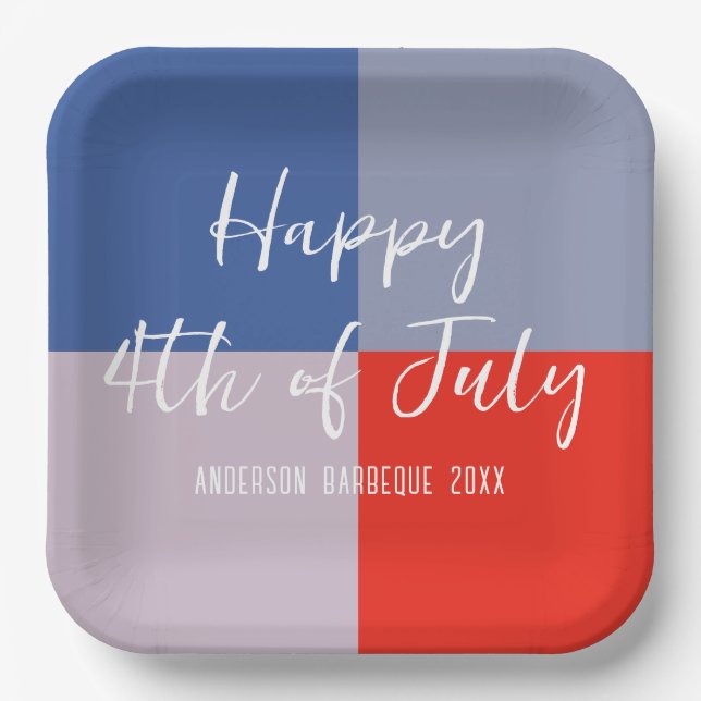 Modernes Patriotisches GRILLEN-Party Pappteller (Vorderseite)