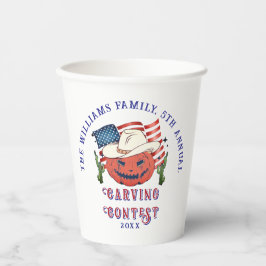 Modernes Patriotisches Pumpkin-Showdown Halloween Pappbecher