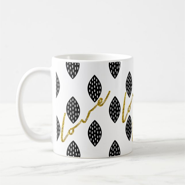 Modernes Pattern Gold-Liebe Kaffeetasse (Links)