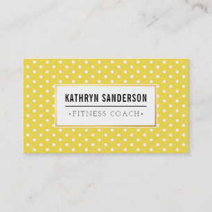 MODERNES PATTERN Gold Logo Polka Dot gelb Visitenkarte
