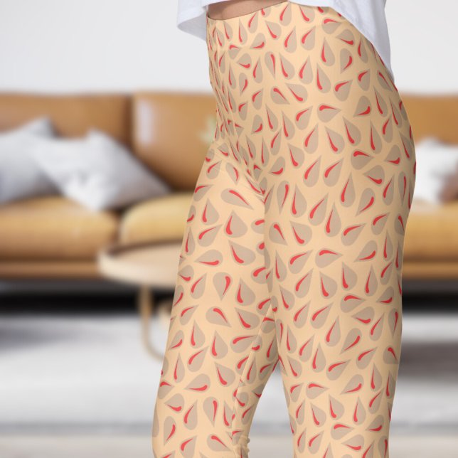 Modernes Peach Flick Muster Leggings (Modern Peach Flick Pattern Leggings)
