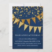 Modernes Pennant-Banner mit Glitzer Falling Confet