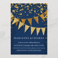 Modernes Pennant-Banner mit Glitzer Falling Confet