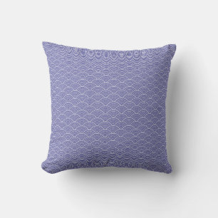 Modernes Periwinkle japanisches Wellenmuster Kissen