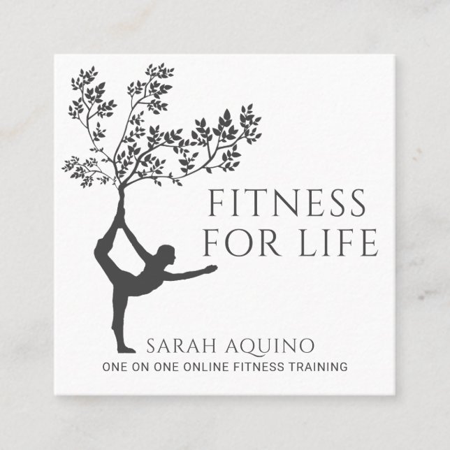 Modernes Personal Fitness Trainer Busbahnhof Busin Quadratische Visitenkarte (Vorderseite)