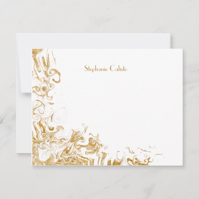 Modernes Personal Stationery Liquid Gold Abstrakt Mitteilungskarte (Vorderseite)