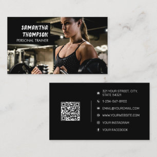 Modernes Personal Trainer Fitness Foto gestört Visitenkarte