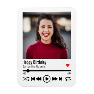 Modernes Personalisiert Happy Birthday Foto Magnet