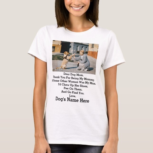 Modernes Personalisiert Hunde Mama Mothers Day Fot T-Shirt (Vorderseite)