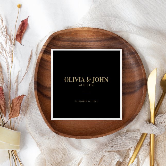 Modernes Personalisiert mit Name Hochzeitsempfang Serviette (Von Creator hochgeladen)