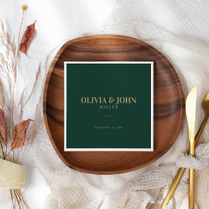 Modernes Personalisiert mit Name Hochzeitsempfang Serviette