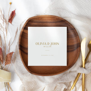 Modernes Personalisiert mit Name Hochzeitsempfang Serviette