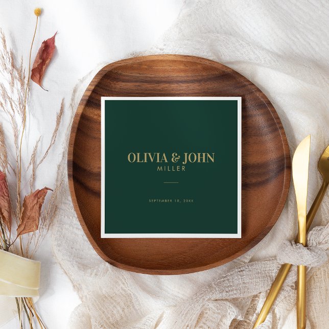 Modernes Personalisiert mit Name Hochzeitsempfang Serviette (Von Creator hochgeladen)