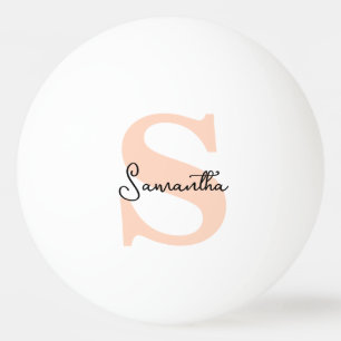 Modernes Personalisiert rosa Monogramm, elegant Tischtennisball