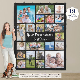 Modernes Personalisiertes 19-Foto Collage Your Col Fleecedecke