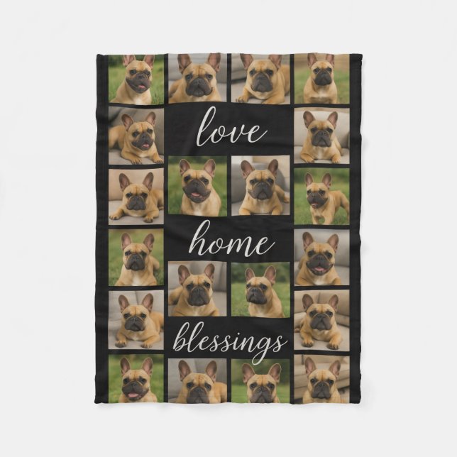 Modernes Personalisiertes 20-Foto Collage Custom B Fleecedecke (Vorderseite)