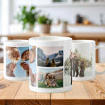 Modernes Personalisiertes 4-Fotomaterial Kaffeetasse<br><div class="desc">Machen Sie Ihre eigene Foto Collage Tasse mit 4 Ihrer Lieblingsfotos.</div>