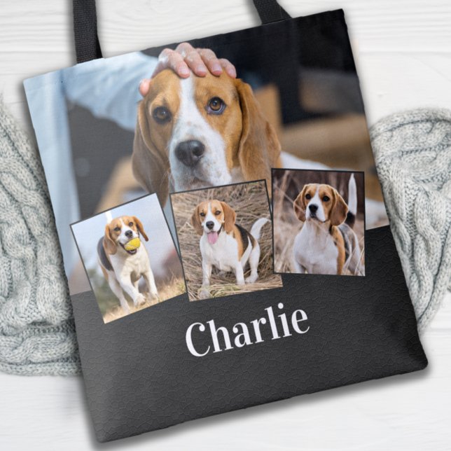 Modernes Personalisiertes 4-Pet-Foto Name Hund Lov (Von Creator hochgeladen)