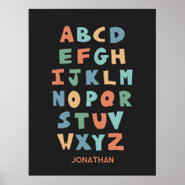 Modernes Personalisiertes ABC Alphabet-Klassenzimm Poster