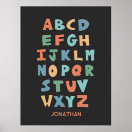 Modernes Personalisiertes ABC Alphabet-Klassenzimm Poster