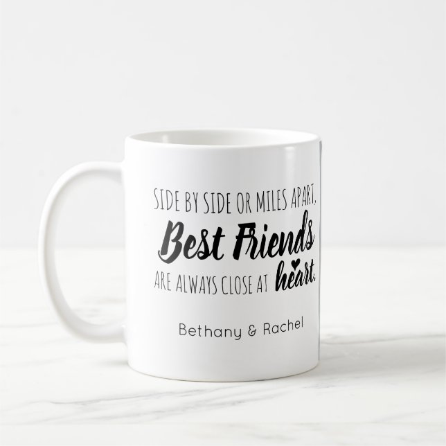 Modernes Personalisiertes BESTE FREUNDIN Best Frie Kaffeetasse (Links)