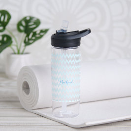 Modernes, Personalisiertes blaues Muster - elegant Trinkflasche