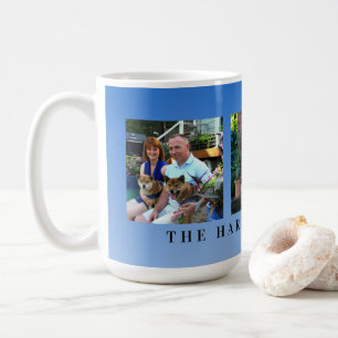 Modernes Personalisiertes Blue 3 Foto Kaffeetasse