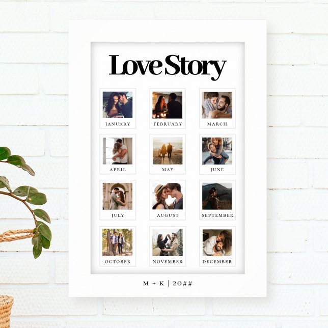 Modernes Personalisiertes Couple Liebe Story Foto Poster (Von Creator hochgeladen)