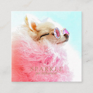 Modernes, Personalisiertes, doppeltes Foto-Scannie Quadratische Visitenkarte