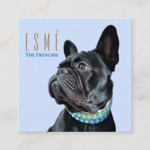 Modernes Personalisiertes Double Foto QR Esmé Quadratische Visitenkarte