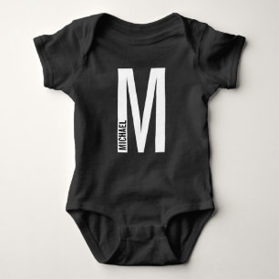 Modernes Personalisiertes Fettgewebe, Monogramm un Baby Strampler