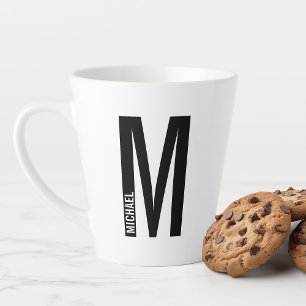 Modernes Personalisiertes Fettgewebe, Monogramm un Milchtasse