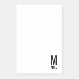 Modernes Personalisiertes Fettgewebe, Monogramm un Post-it Klebezettel