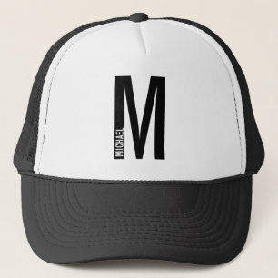 Modernes Personalisiertes Fettgewebe, Monogramm un Truckerkappe