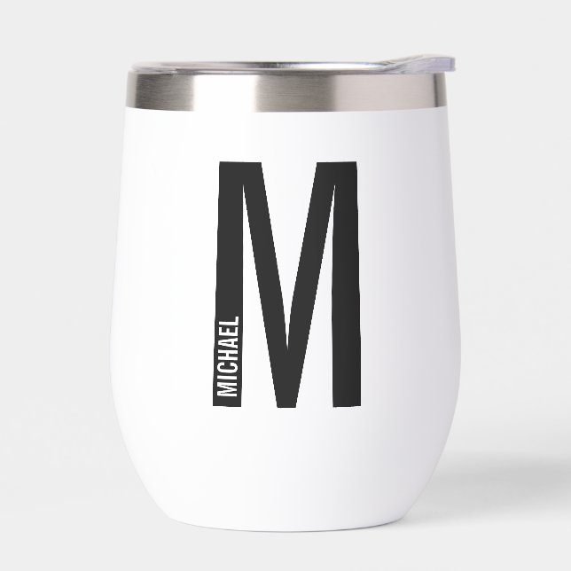 Modernes Personalisiertes Fettmonogramm und Name (Links)