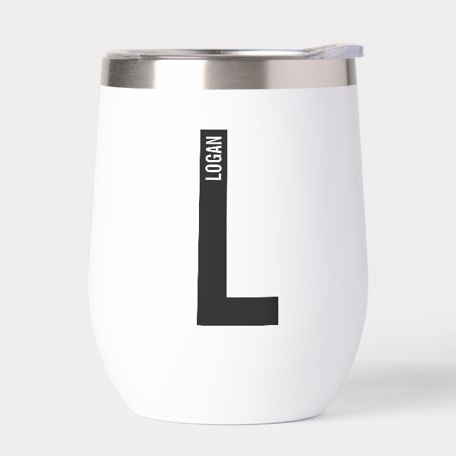 Modernes Personalisiertes Fettmonogramm und Name (Links)