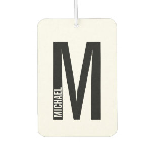 Modernes Personalisiertes Fettmonogramm und Name Autolufterfrischer
