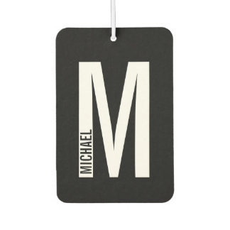 Modernes Personalisiertes Fettmonogramm und Name Autolufterfrischer