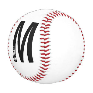 Modernes Personalisiertes Fettmonogramm und Name Baseball