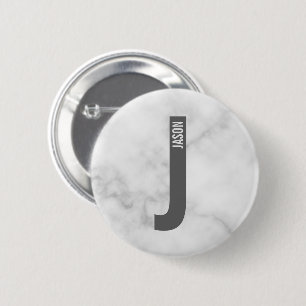 Modernes Personalisiertes Fettmonogramm und Name Button