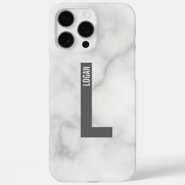 Modernes Personalisiertes Fettmonogramm und Name Case-Mate iPhone Hülle (Rückseite)