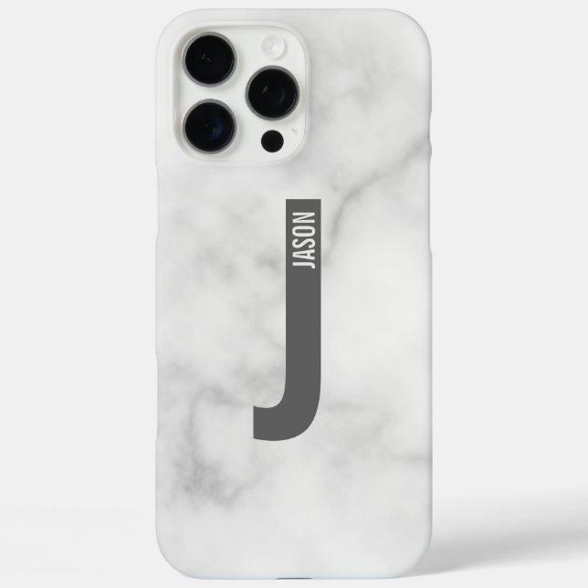 Modernes Personalisiertes Fettmonogramm und Name Case-Mate iPhone Hülle (Rückseite)