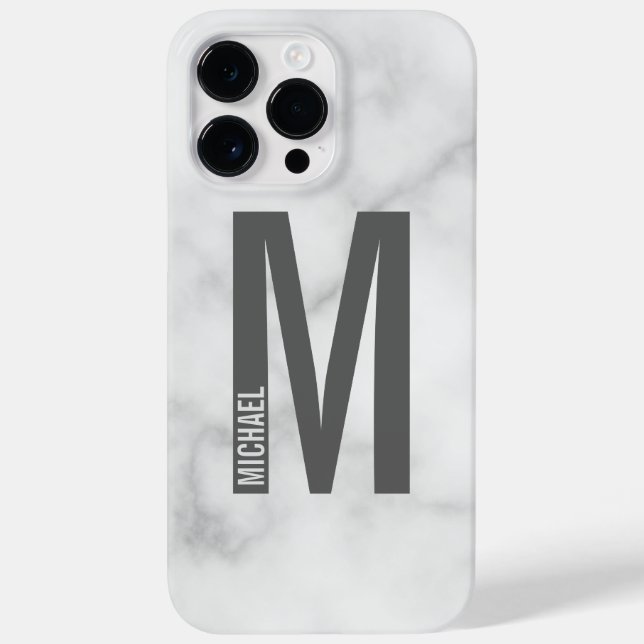 Modernes Personalisiertes Fettmonogramm und Name Case-Mate iPhone Hülle (Rückseite)