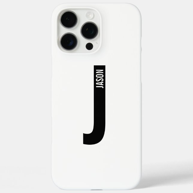 Modernes Personalisiertes Fettmonogramm und Name Case-Mate iPhone Hülle (Rückseite)