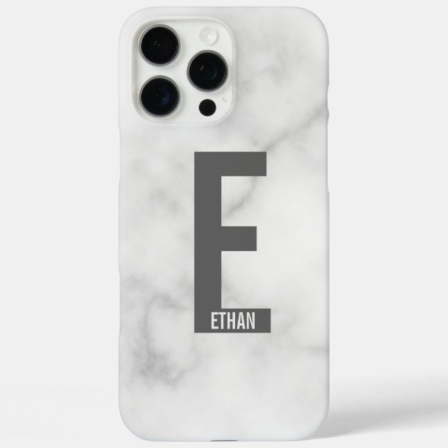 Modernes Personalisiertes Fettmonogramm und Name Case-Mate iPhone Hülle (Rückseite)
